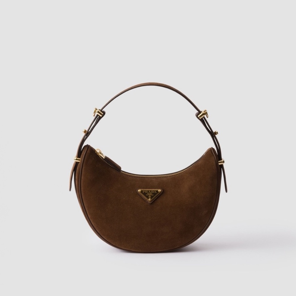**ISO** Original Prada SUEDE COCOA brown shoulder 2024 bag